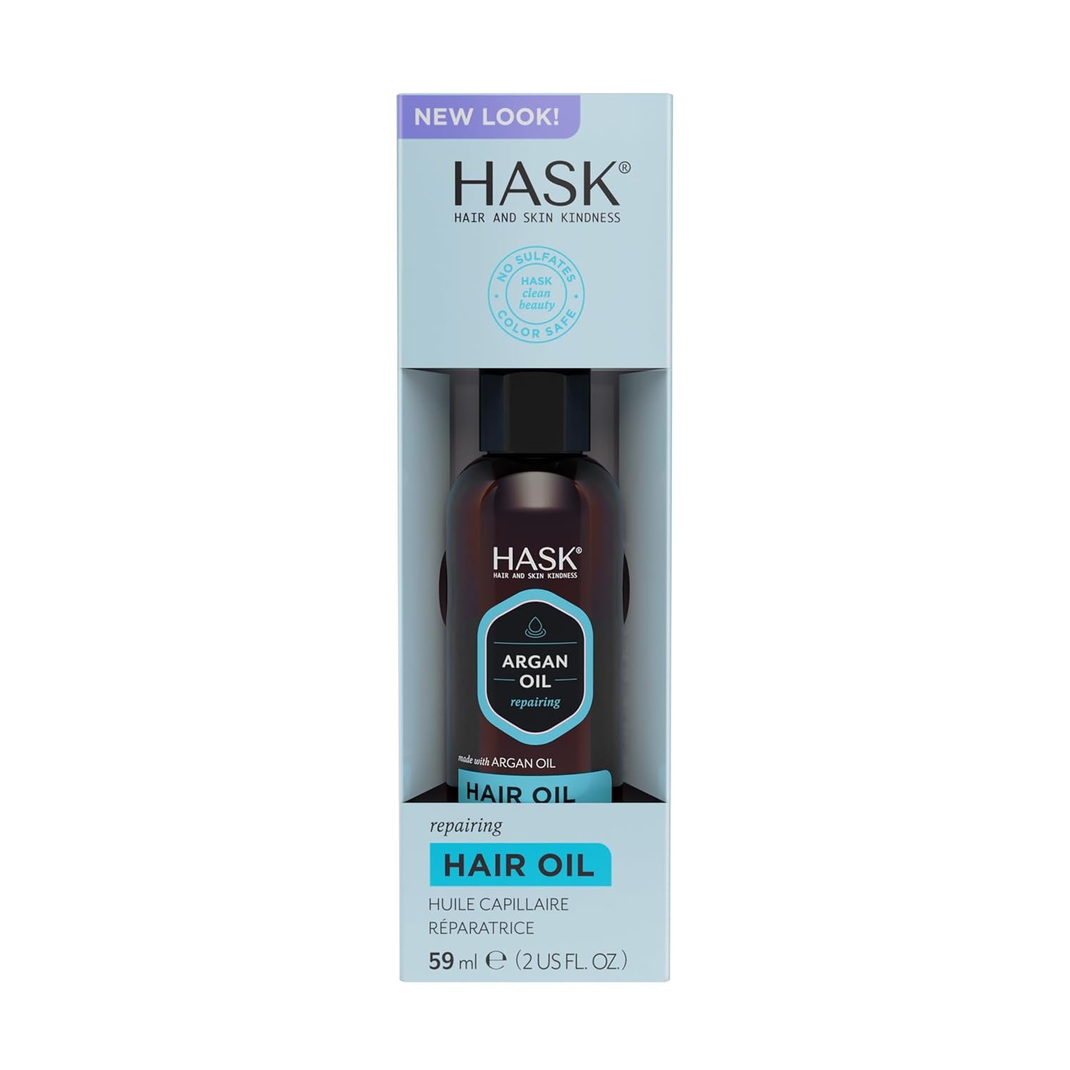 HASK ARGAN Repairing Hair Oil Shine Hair Oil for All Hair Types, Vegan, Color Safe, Gluten-free, Sulfate-free, Paraben-free – 2 Oz