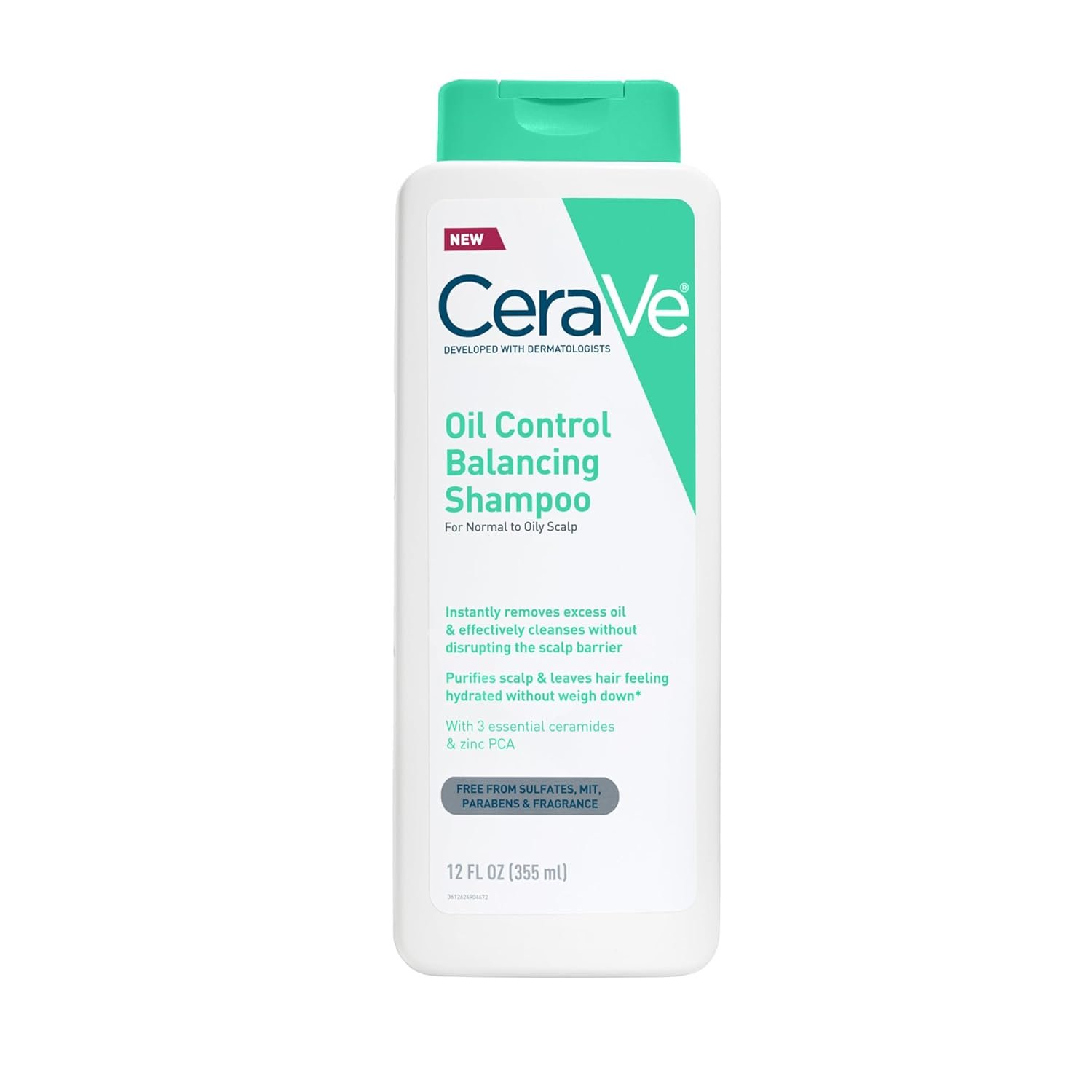 CeraVe Oil Control Shampoo, Clarifying Shampoo with Hyaluronic Acid, 12oz | Sulfate-Free Oily Hair Formula with Ceramides Deeply Purifies To Remove Excess Oil While Delivering Lightweight Hydration