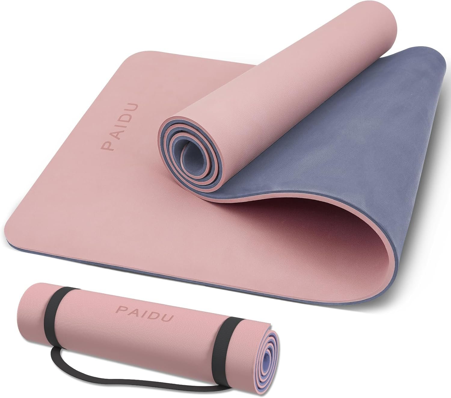 PAIDU POE Yoga Mat （10mm）Extra Thick Fitness Mat 72″x24″ with Carry Strap | Non-slip, tear-resistant and suitable for all ages, perfect for yoga, Pilates, home gym and full-body workouts.