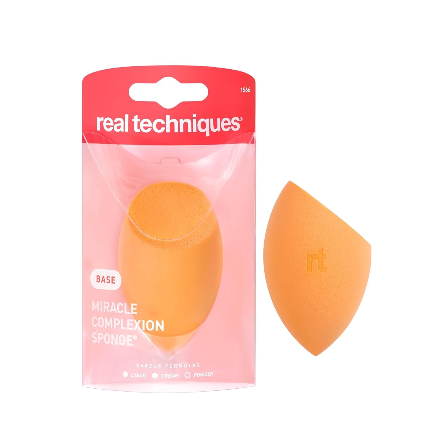 Real Techniques Miracle Complexion Sponge | Makeup sponge for foundation, 3-point design, foundation applicator, latex-free beauty sponge