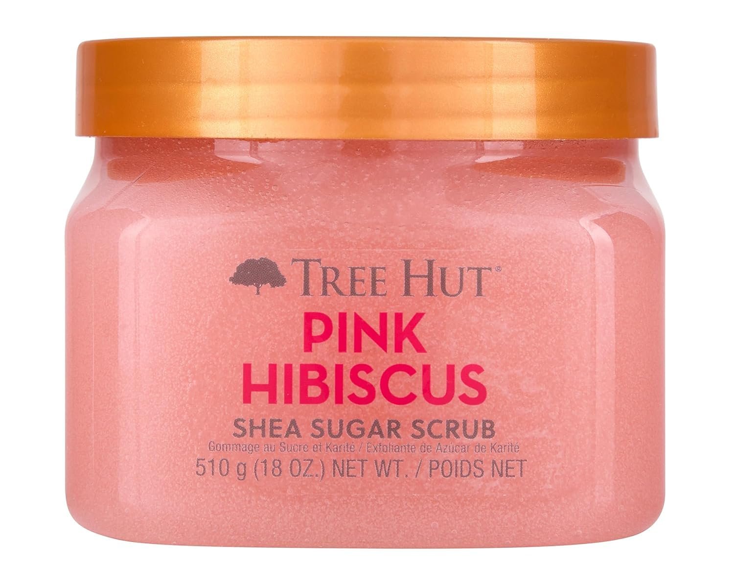 Tree Hut Pink Hibiscus Body Scrub, Exfoliating Sugar Scrub, Vegan, 18 Oz | Exfoliating & Nourishing with Shea Butter & Essential Oils, Body Exfoliator for All Skin Types, Self Care Gifts for Women