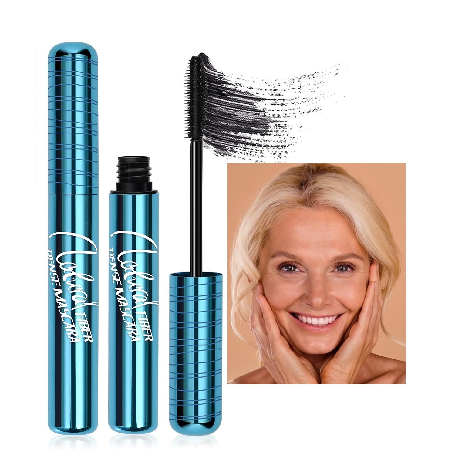 Mascara for Older Women 60 Plus – Volumizing Waterproof Hypoallergenic Black Mascara for Thinning Lashes & Sensitive Eyes, Smudge-Proof Formula (1 Pack)