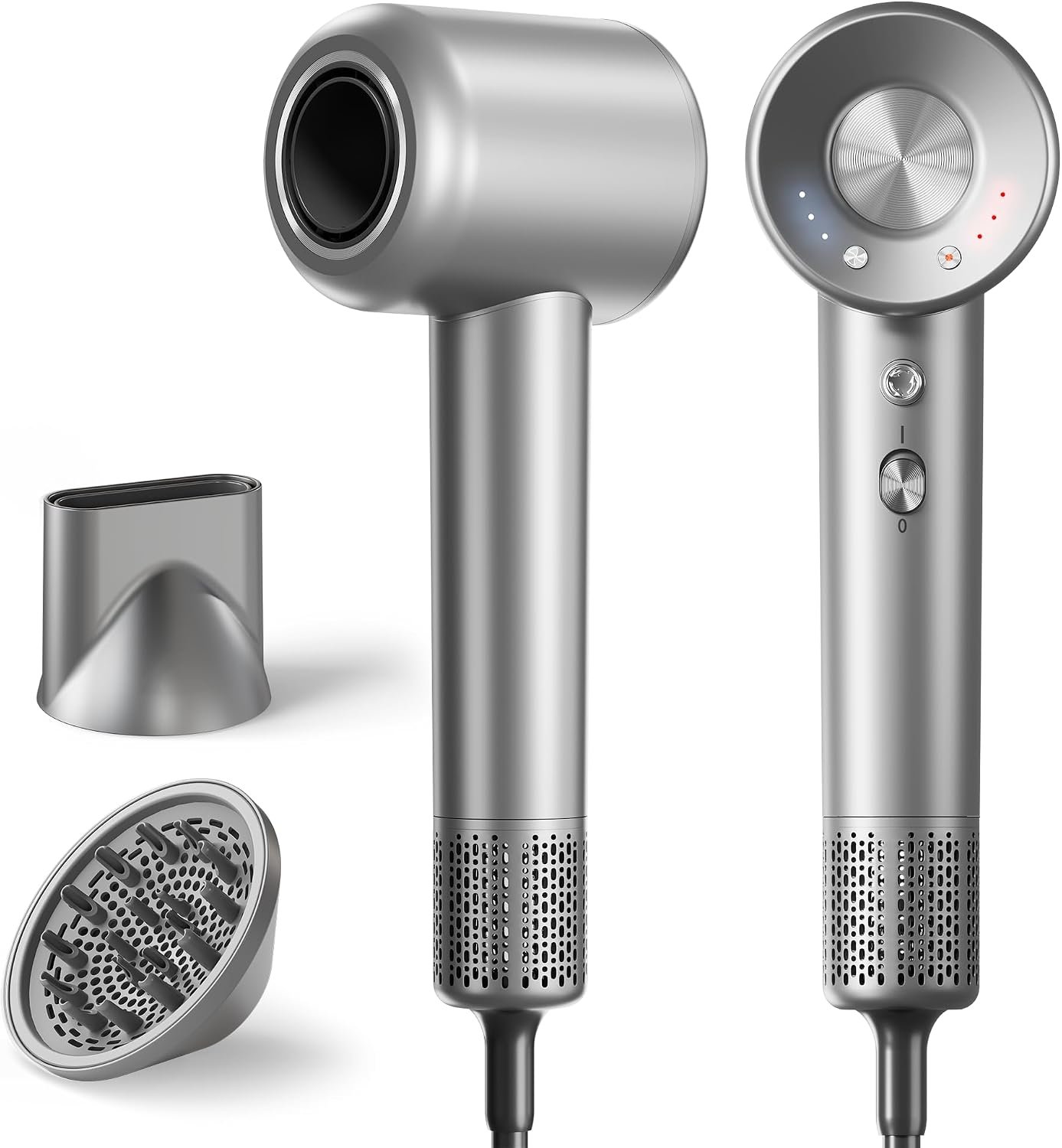 Hair Dryer, 160000 RPM High-Speed Ionic Blow Dryer with Magnetic Diffuser, Fast-Drying Hair Dryer for Women, 500M Negative Ions Frizz Control, Low-Noise Hairdryer for Home & Salon | 500M Negative Ions, 10 Styling Modes, 49 dB Low-Noise Drying, 0.75 Lb Body, and Magnetic Concentrator for Home or Salon Use