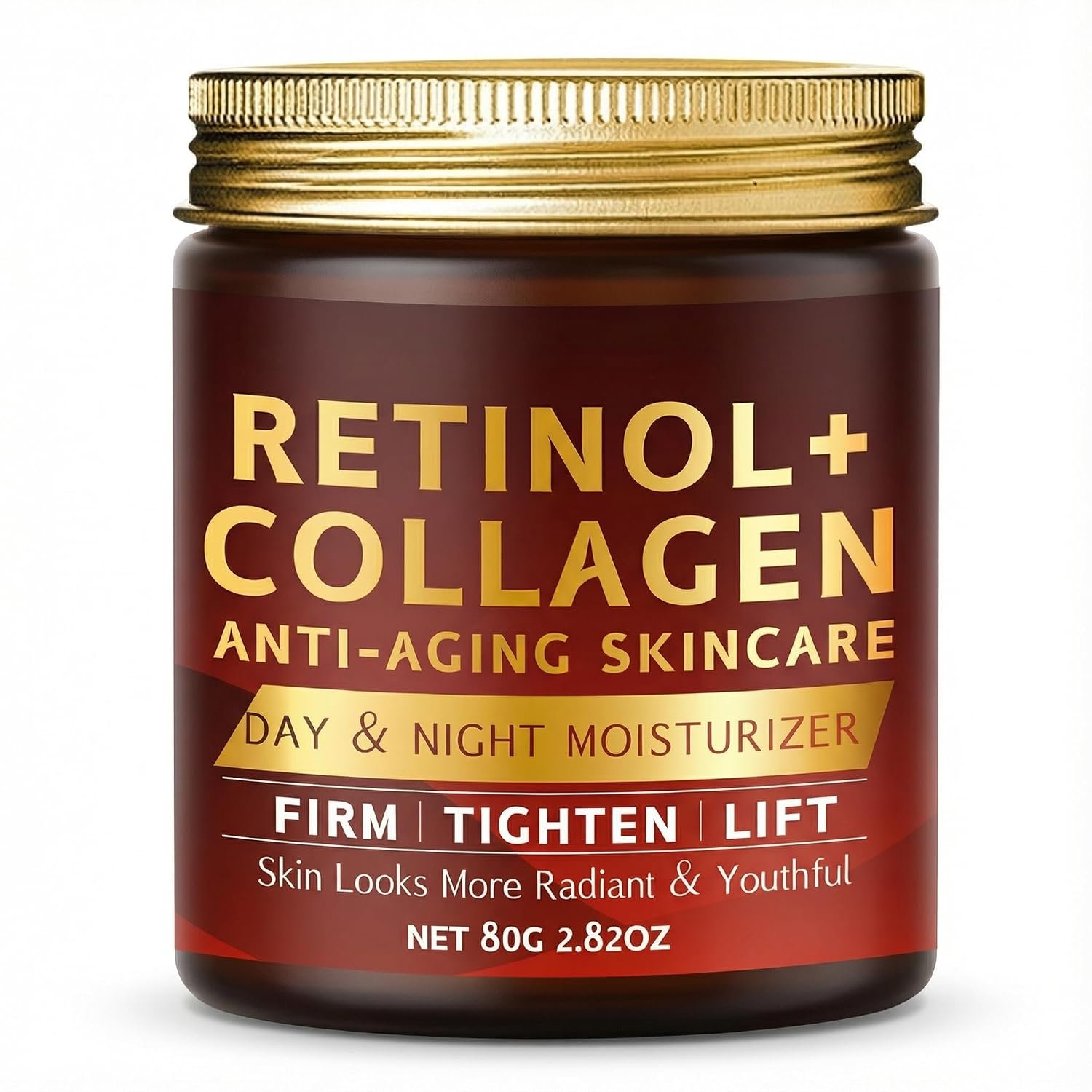 Grospe Retinol Face Cream with Collagen and Hyaluronic Acid, 2.82 Oz | Retinol, Collagen and Hyaluronic Acid Help Smooth Fine Lines and Hydrate Face and Neck, for All Skin Types