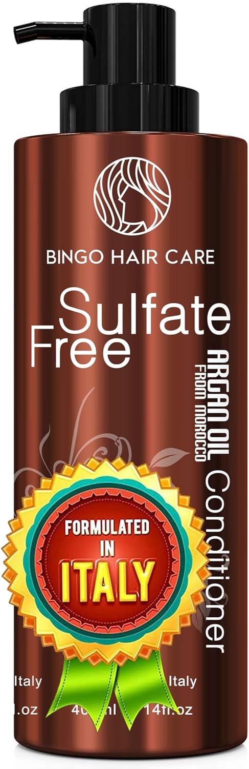 Moroccan Argan Oil Conditioner – Sulfate Free, Anti Frizz Hydrating Thickening Care for Women and Men – Deep Moisturizing Treatment for Color Treated, Curly, Frizzy, Damaged and Dry Hair