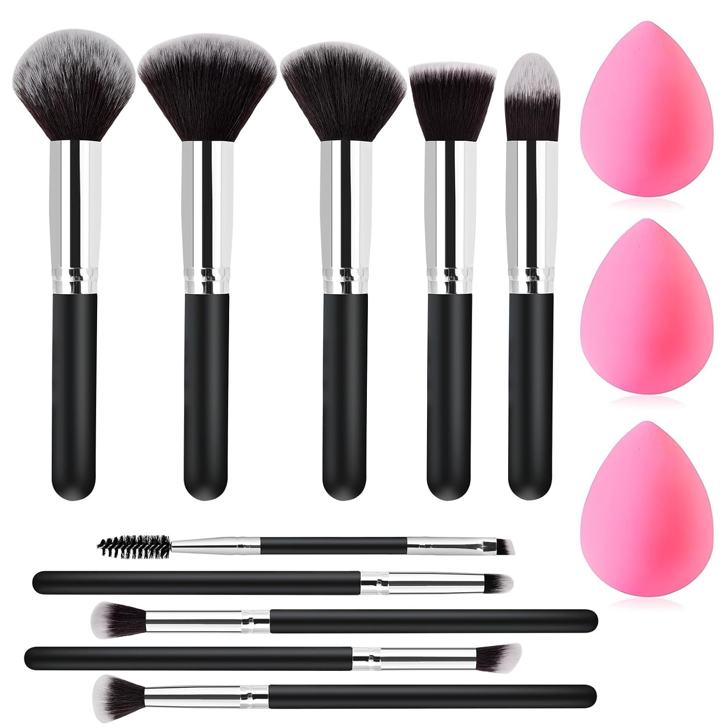 Makeup Brushes Set for Women, Christmas Stocking Stuffers for Teen Girls | Gifts for Women Wife, Professional 13 Pcs Kit with Foundation Concealer Eyeshadow Blush Sponge, Beauty Blender Accessories