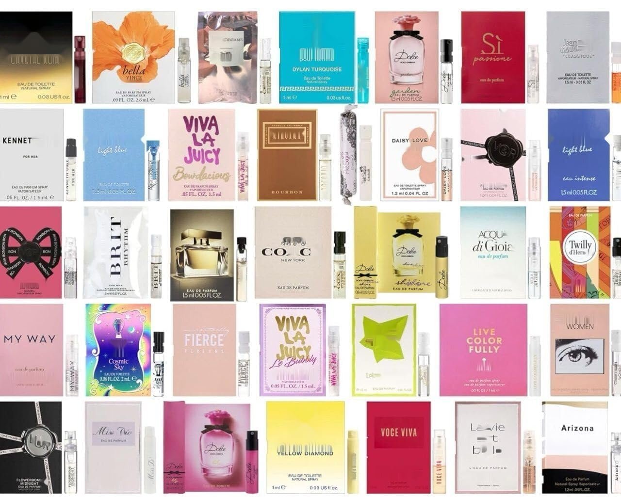 JRoBeauty Perfume High End Fragrance Samples Set for Women – (Pack of 12 Sample Vials)