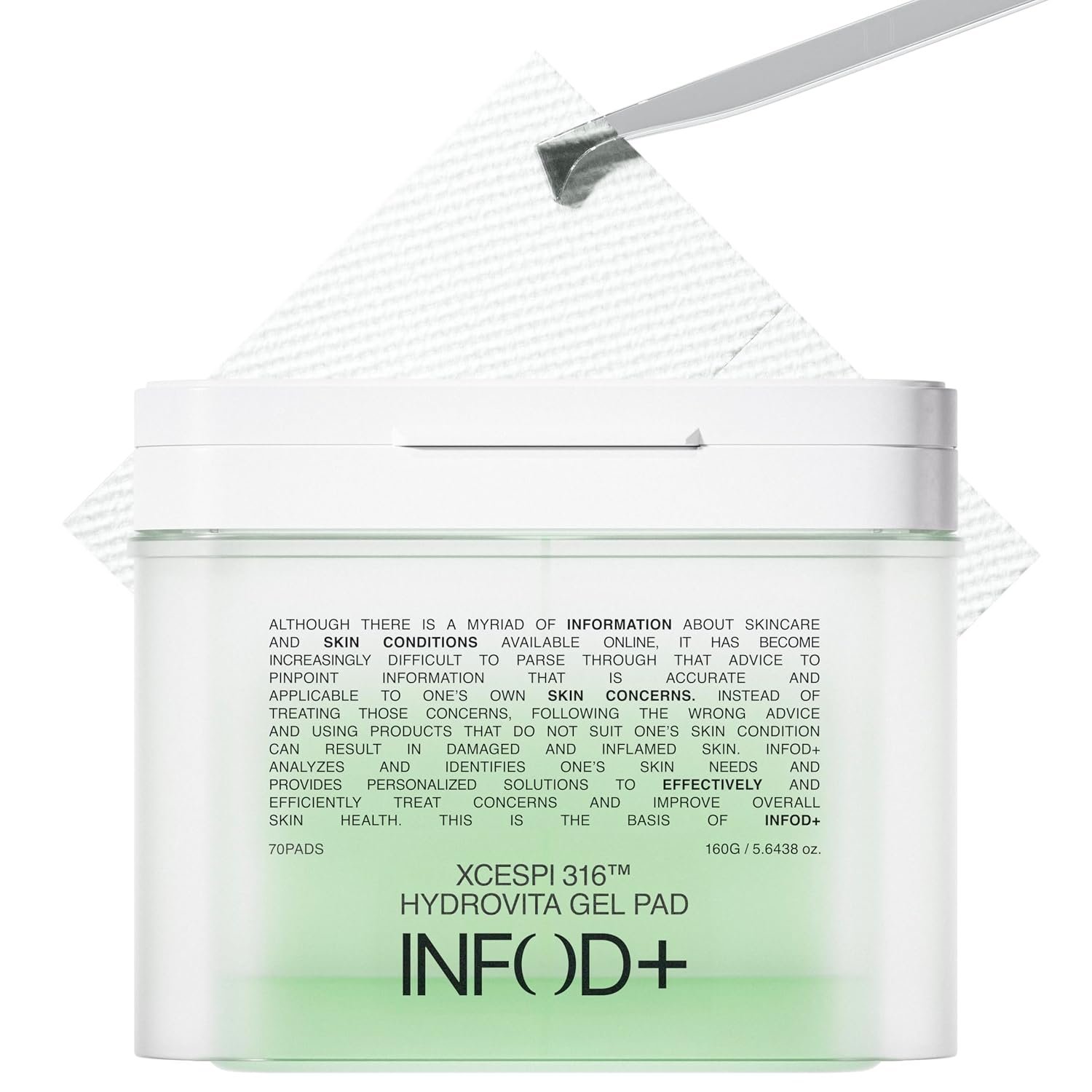 INFODPLUS Vitamin Hydrogel Toner Pads for Face, Pore Minimizing, Dark Spots, Oil Control, Calming, Hydrating with Ceramide and Exosome, Daily Exfoliating for Sensitive Skin, Korean Skincare 70 Counts