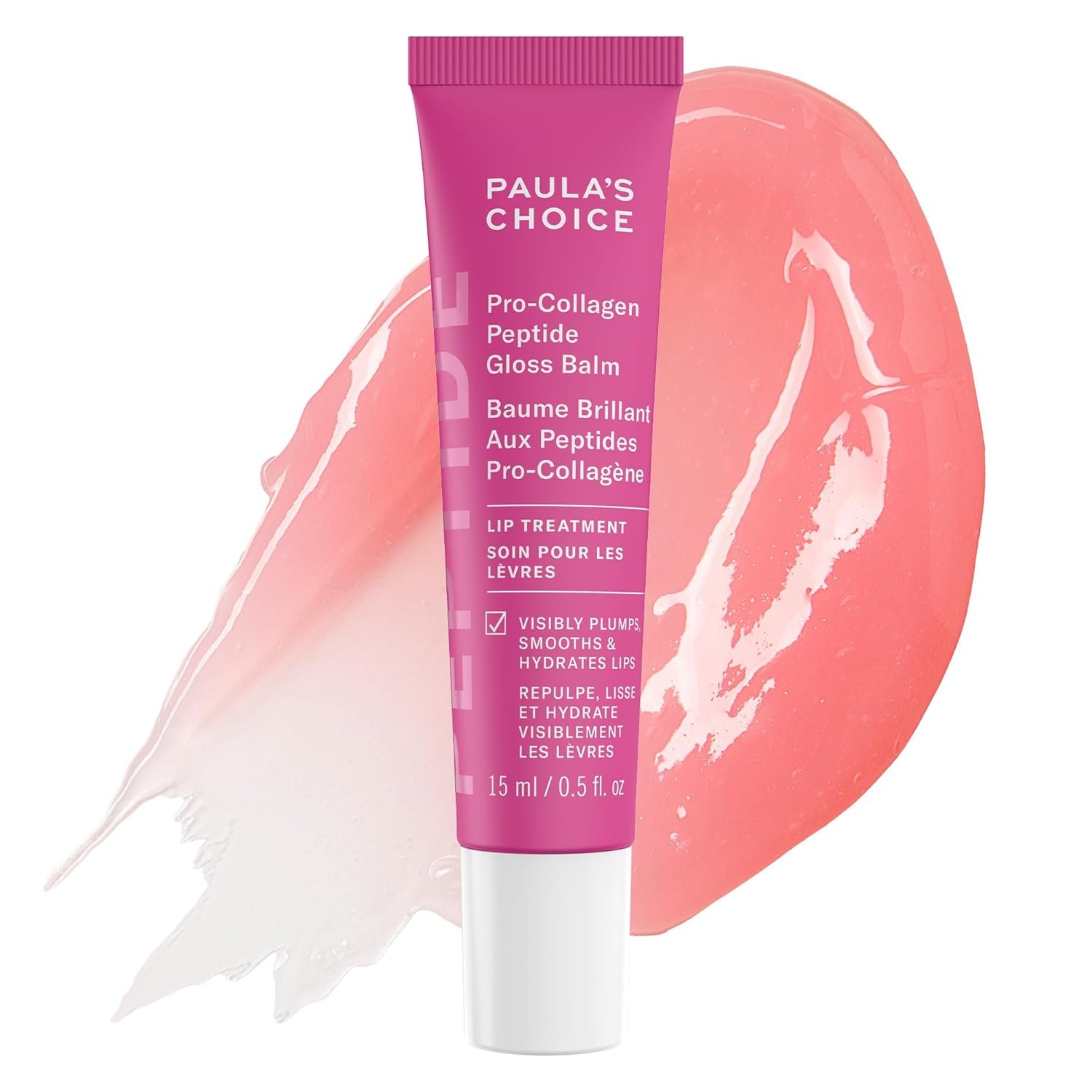 Paula’s Choice Pro-Collagen Peptide Gloss Lip Balm, Hydrates & Smooths Lips, Sheer & Glossy Finish for Fuller Lips, Sheer Tint, Non-Sticky, Cruelty-Free