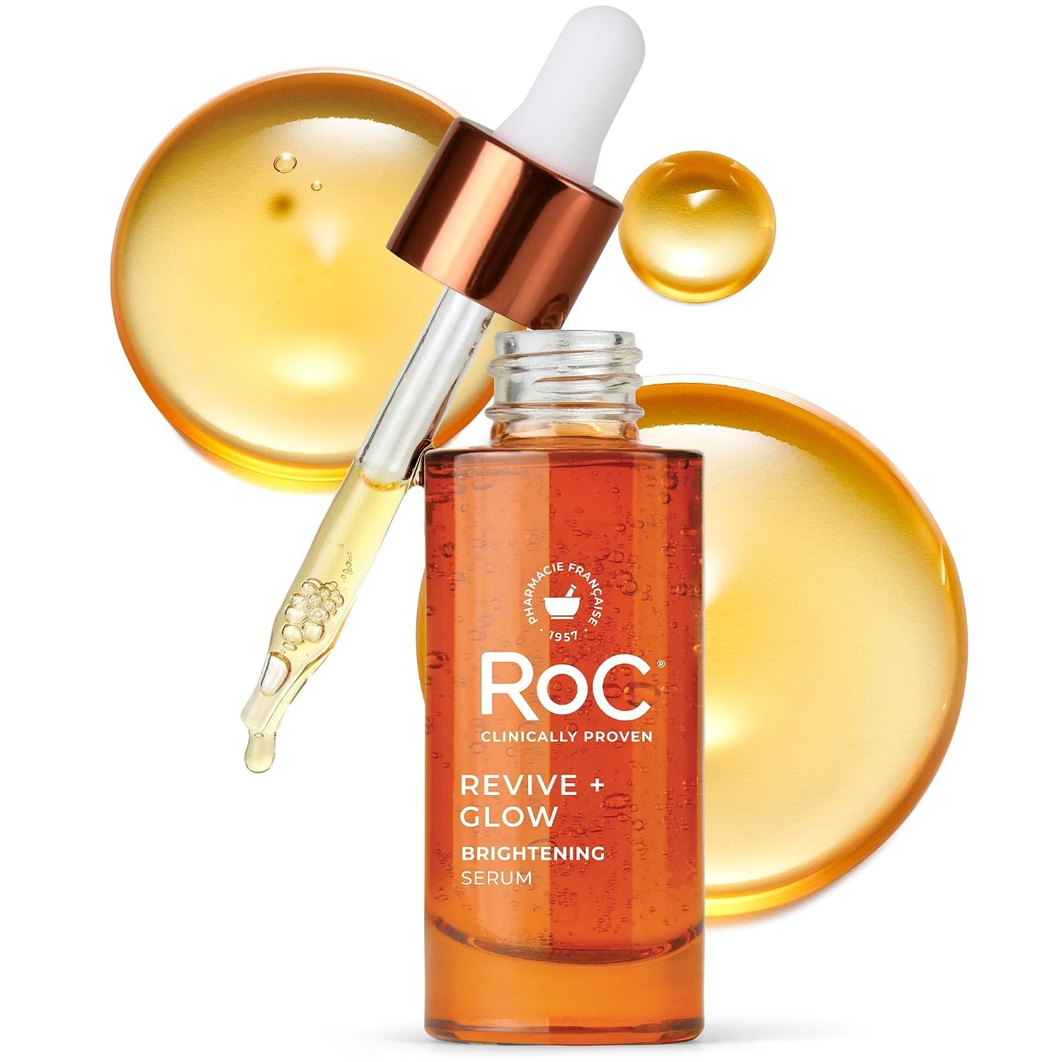 RoC Vitamin C Serum for Face Multi Correxion Revive + Glow, 10% Active, 1oz | Daily anti-aging wrinkle skin tone skin care treatment, brightening face serum that visibly tightens, non-comedogenic