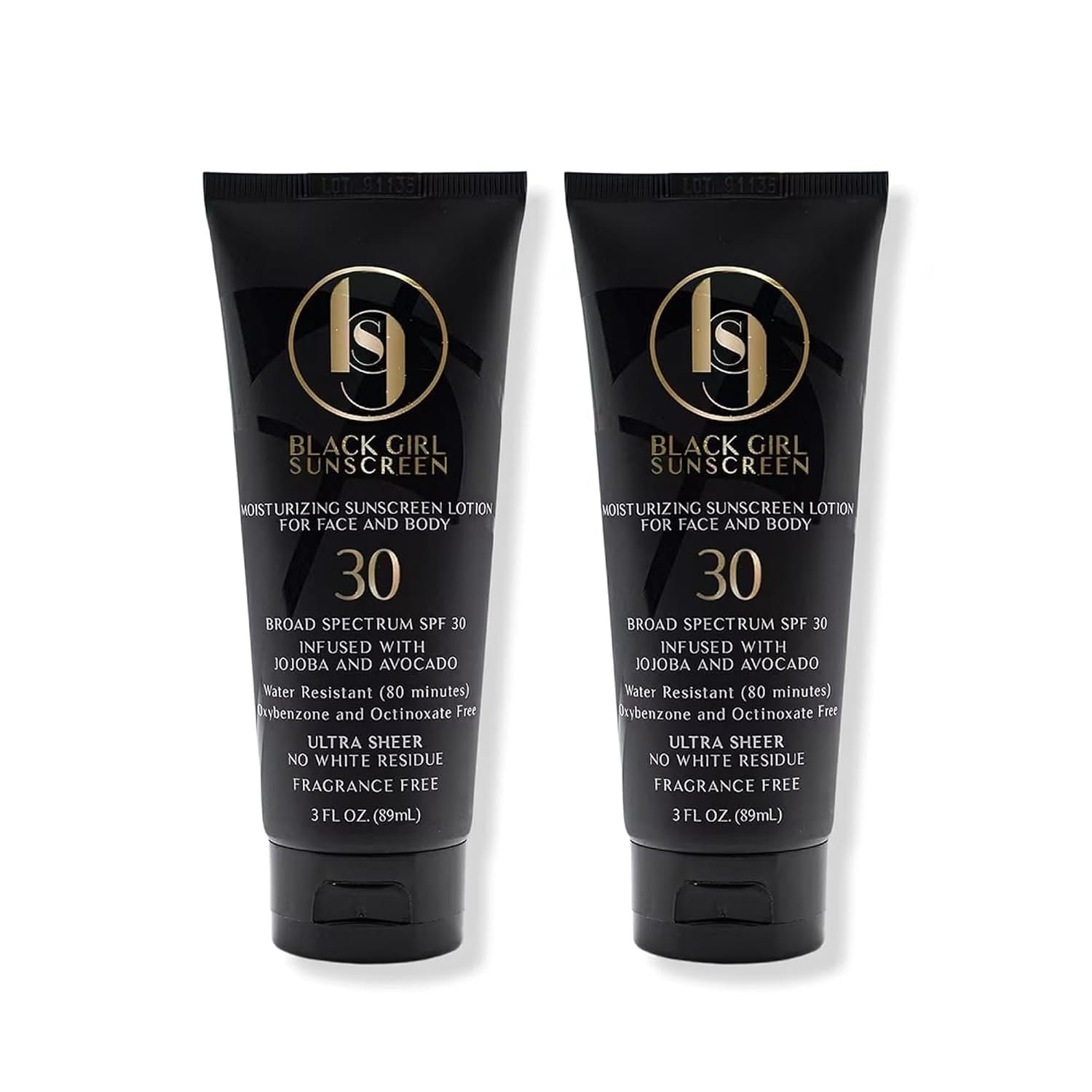 Black Girl Sunscreen SPF 30 Sun Lotion for Face & Body – 3 Fl Oz (2 Pack)