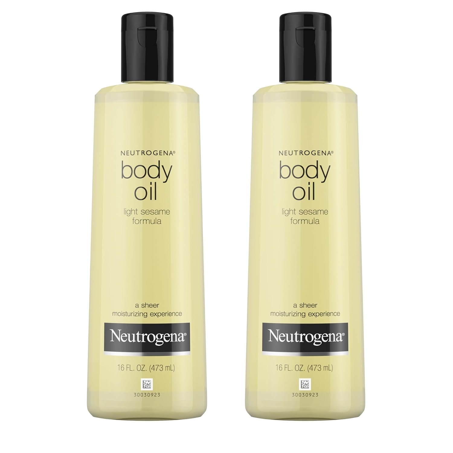 Neutrogena Body Oil Light Sesame Formula, Twin Pack, 16 fl oz | Radiant Glow Moisturizer, For Dry Skin, Bath & Shower Oil, Smooth and Hydrated Skin