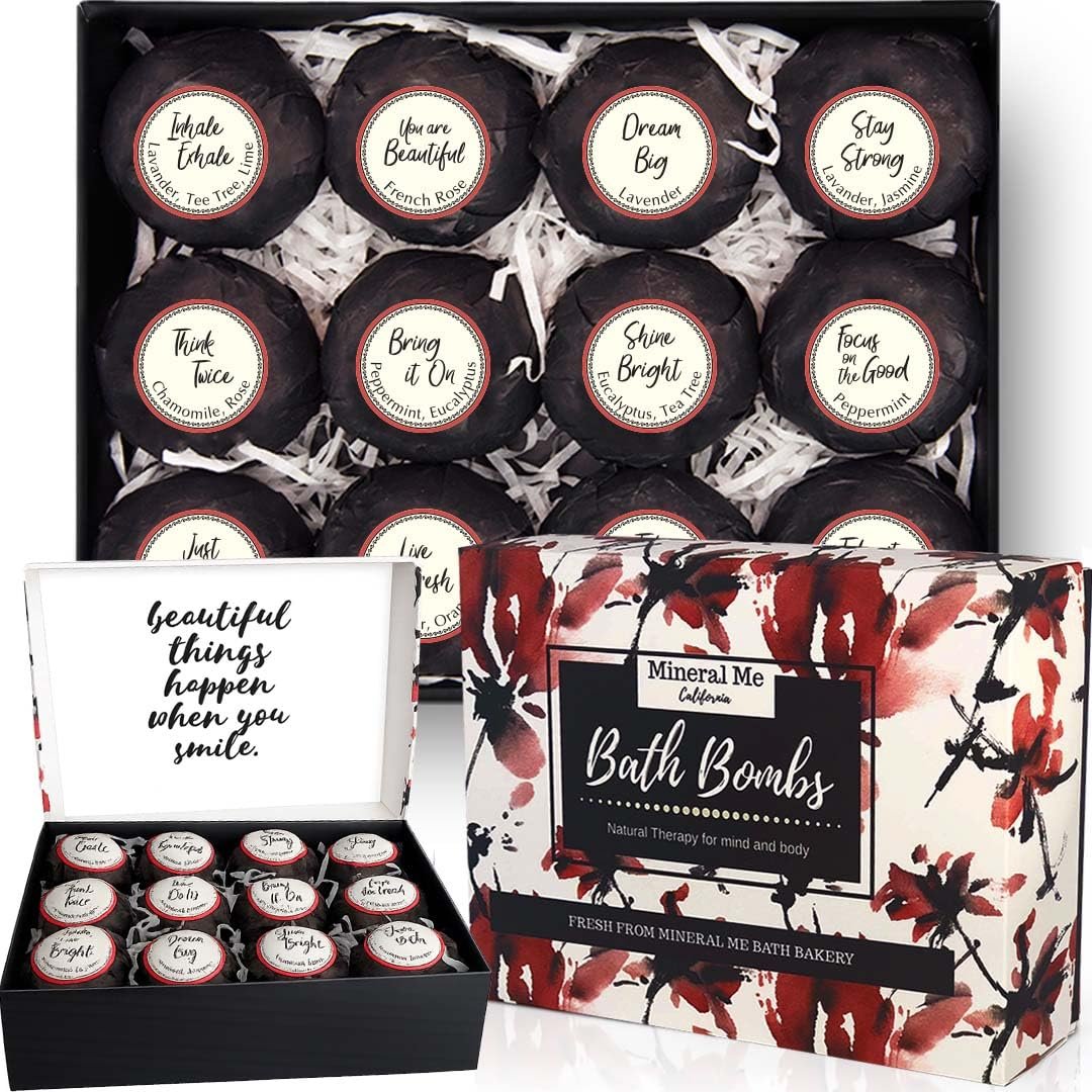 Bath Bombs for Women Relaxing with Inspirational Messages, Giftset for Her | Bath Bombs for Girls w/Essential Oils & Skin Moisturizing Shea Butter. Birthday Gift, Appreciation Gift for Wife Girlfriend
