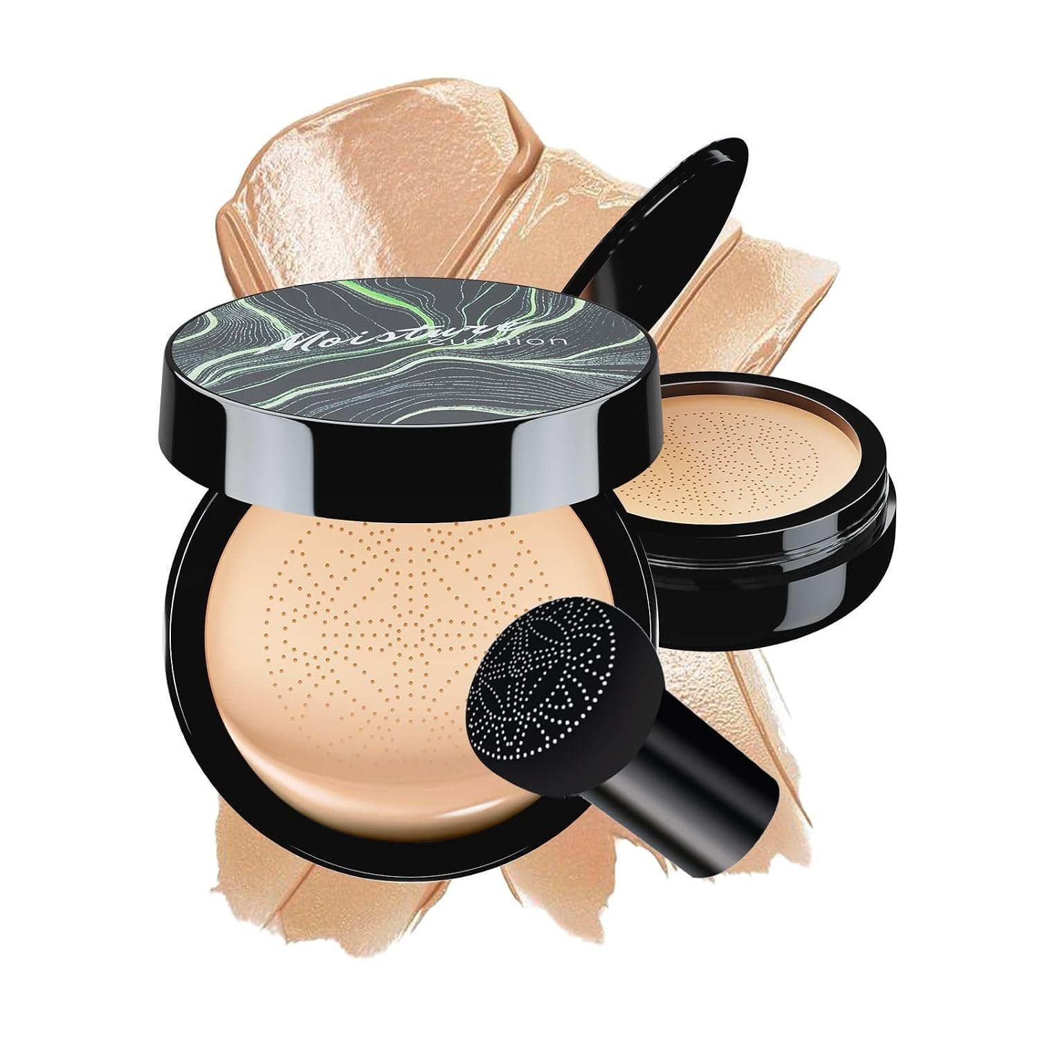 Cushion Foundation Concealer Full Coverage CC Cream, Natural | Weightless Long-Lasting, Natural Look Face Makeup Foundation for Mature Skin, BB Cream Makeup for Older Women Tattoo Cover up