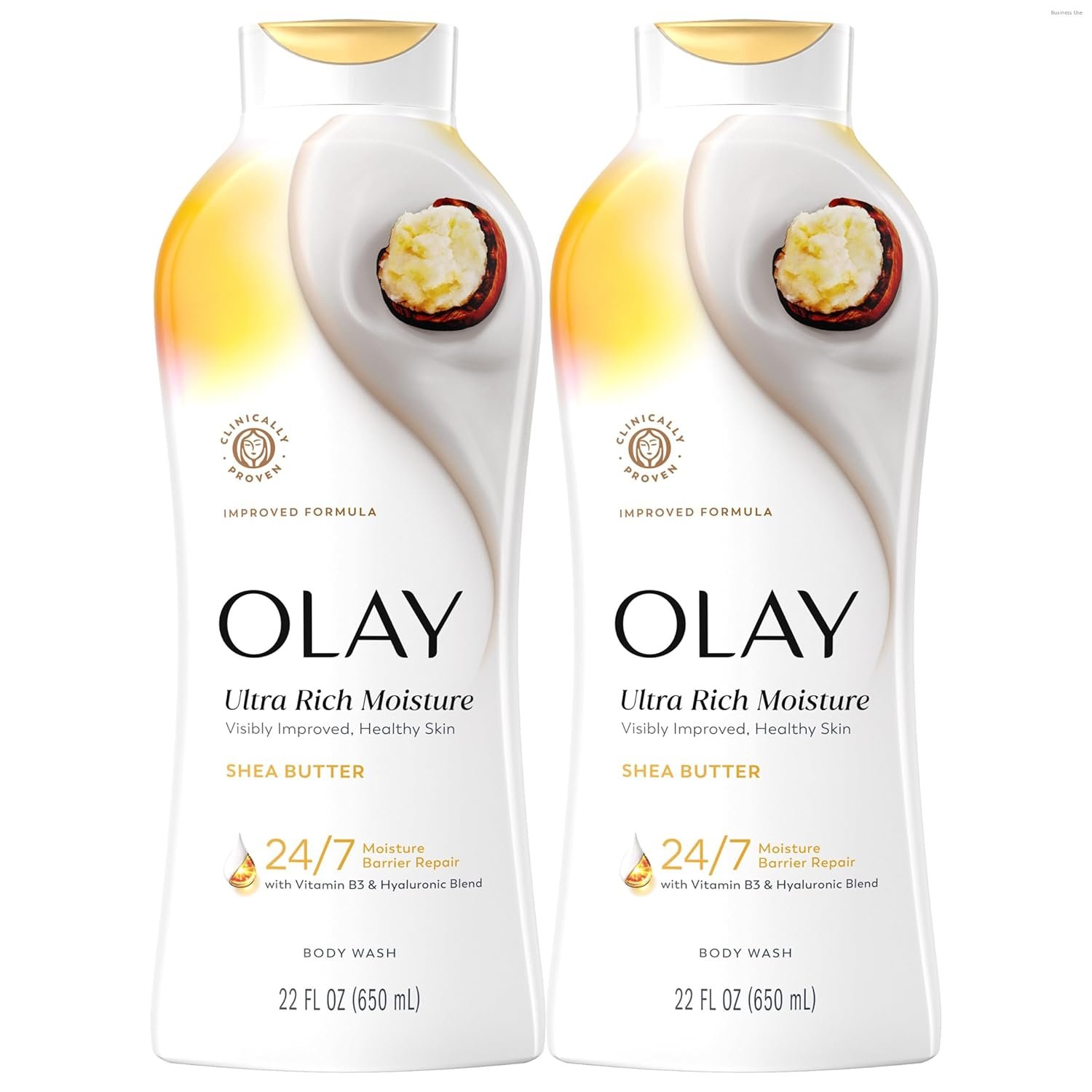 Olay Body Wash for Women, Ultra Moisture, 24/7 Moisture Barrier Repair, Hydrating Formula for Healthy Soft Skin, Vitamin B3 & Hyaluronic Blend, All Skin Types, Shea Butter Scent, 22 fl oz (Pack of 2)