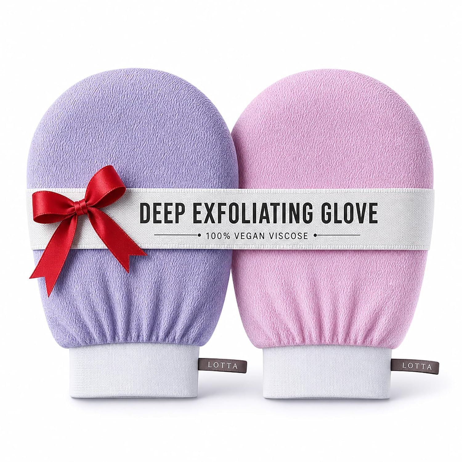 LOTTA Exfoliating Gloves for Shower Body Scrubber Korean Exfoliating Mitt | Deep Dead Skin Remover & KP Treatment. Chemical-free, Reusable Shower Exfoliator for Self-tan prep. All Skin Types.