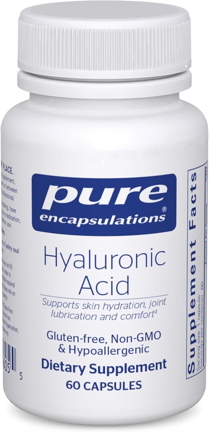 Pure Encapsulations Hyaluronic Acid – for Skin Hydration, Joint Lubrication & Joint Health* – Effective Absorption – Gluten Free – Vegan & Non-GMO – 60 Capsules | For Skin Hydration, Joint Lubrication and Joint Health*, Effective Absorption, Gluten-Free, Vegan and Non-GMO
