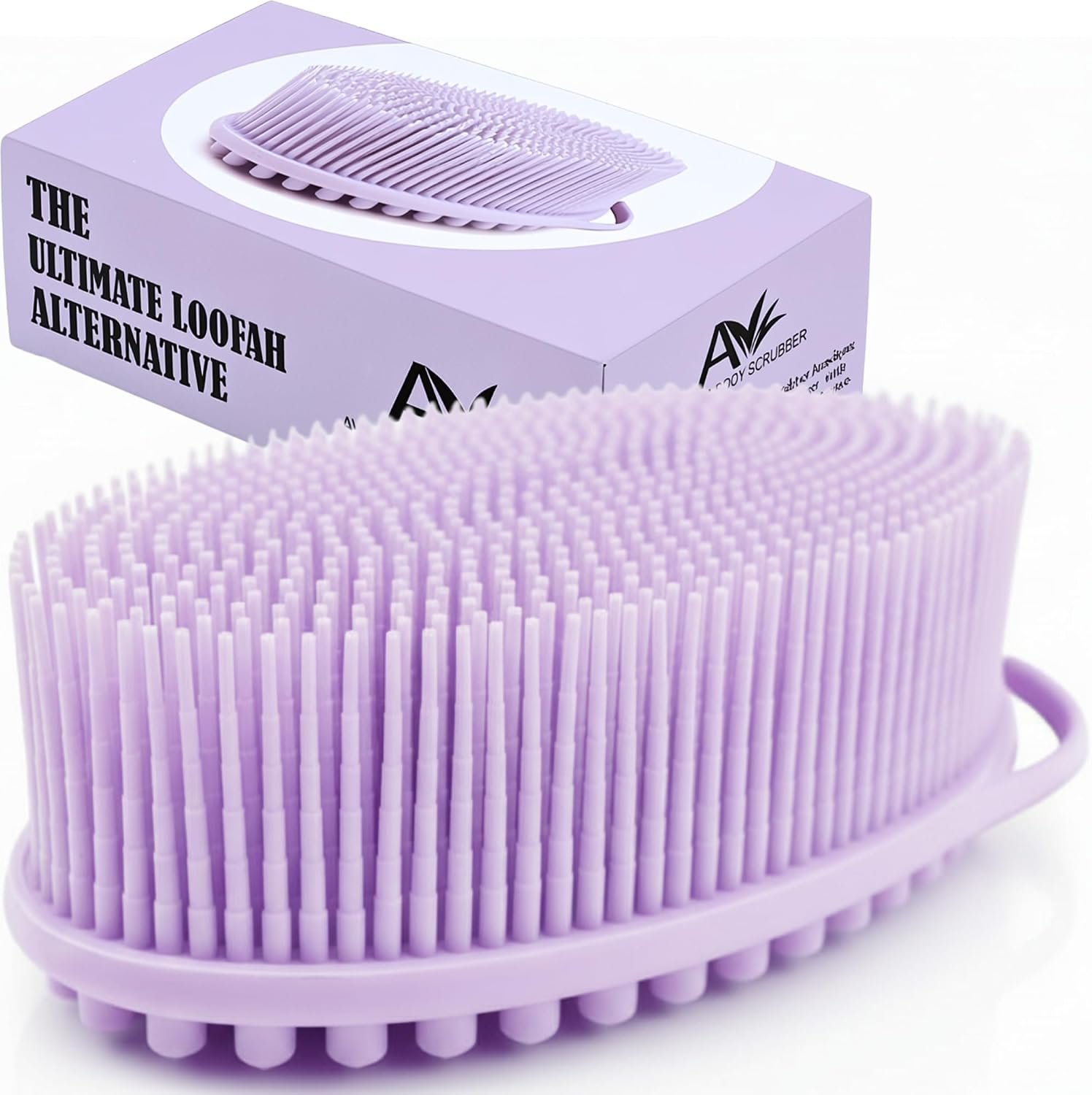 Avilana Premium Silicone Body Scrubber – Trusted Since 2017 – SGS Certified Food Grade Dual Sided Bath Brush, Quick-Dry Exfoliating Loofah Alternative, Massage Brush Sensitive Skin Women Men
