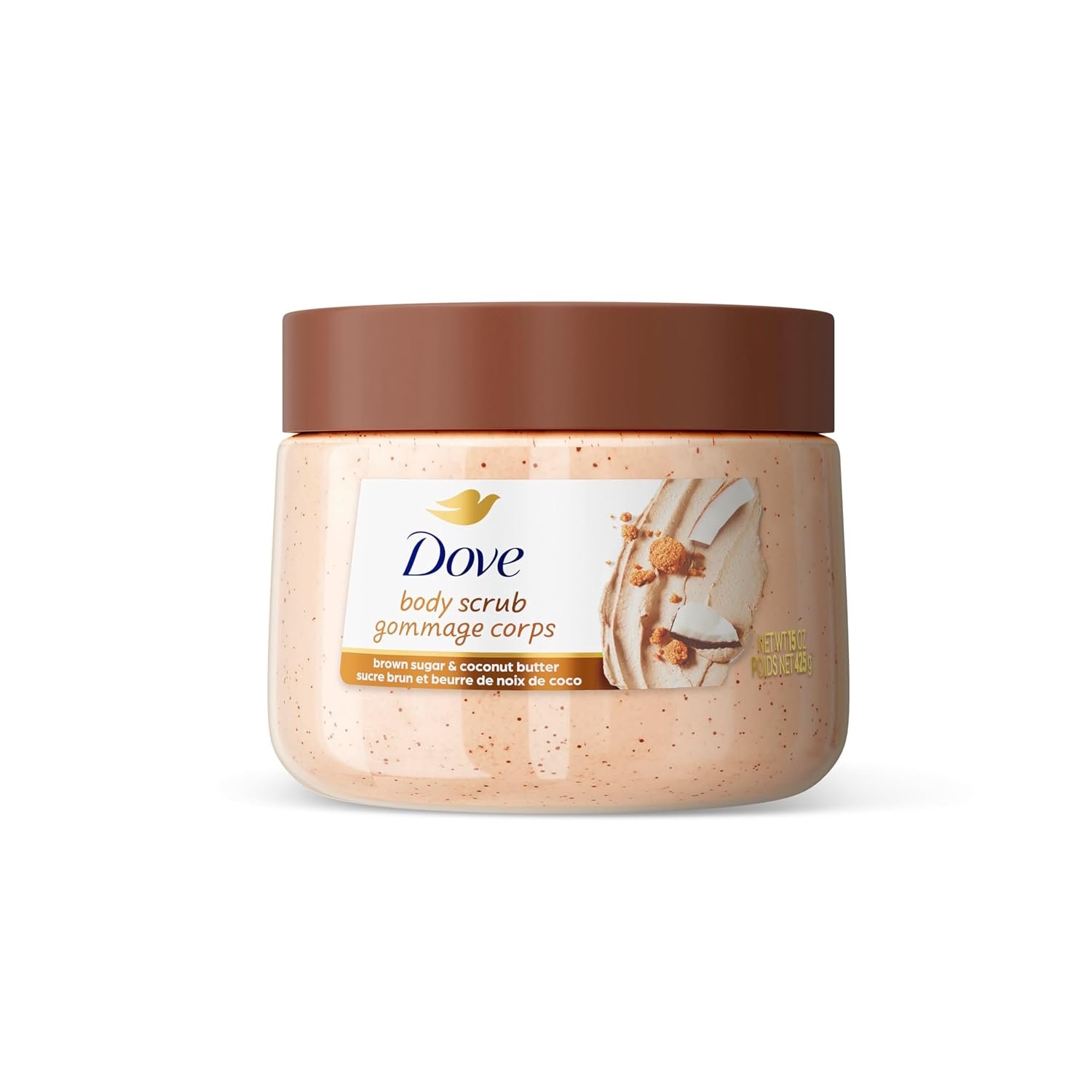 Dove Body Scrub Brown Sugar & Coconut Butter, 15 oz | Exfoliating body scrub that buffs away dull skin and deeply nourishes for soft, smooth and radiant skin
