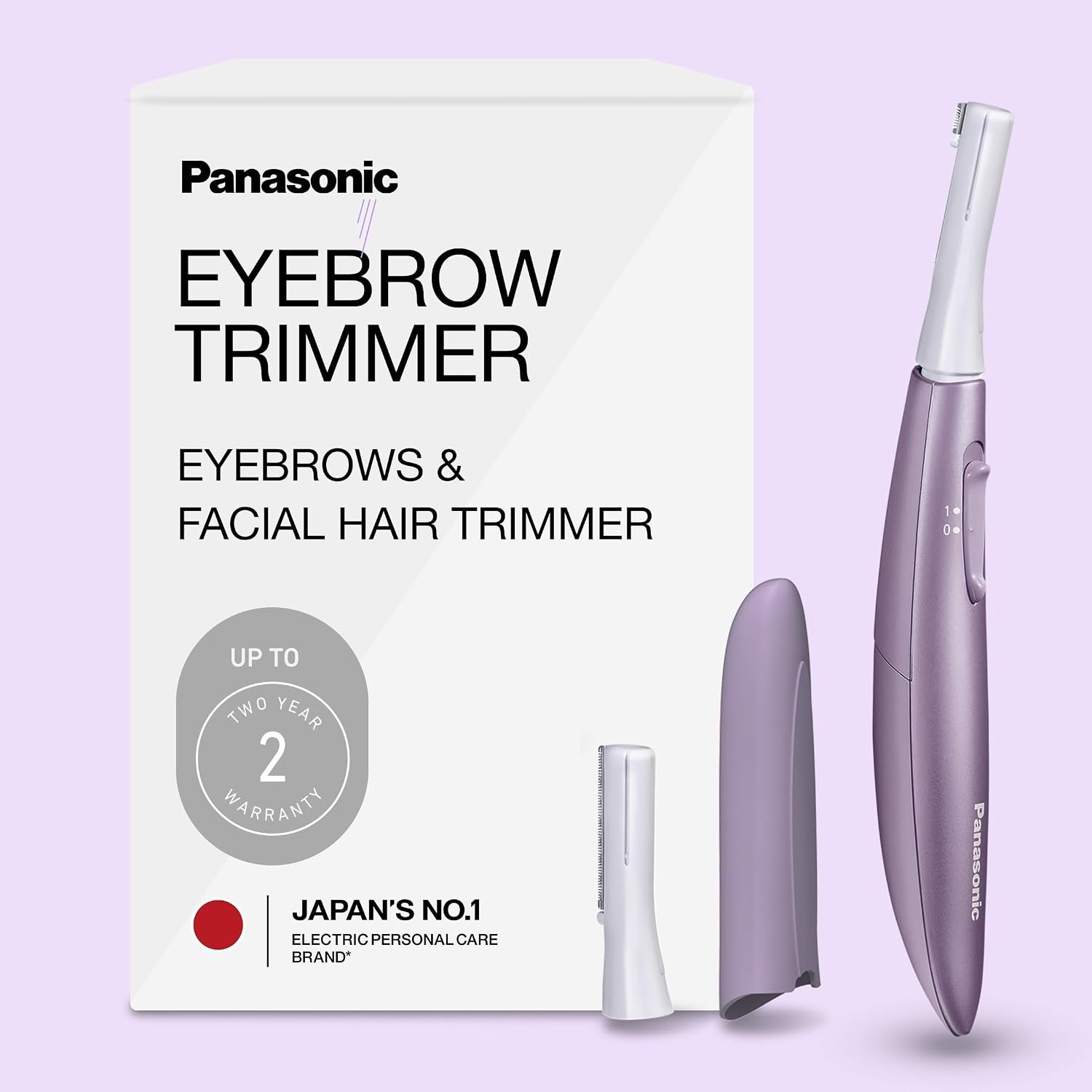 Panasonic Eyebrow & Facial Hair Trimmer for Women, Gentle Face Shaver for Peach Fuzz, Brows & Upper Lip, Flexible Head, Compact Battery-Operated Beauty Tool – ES-WF71-V