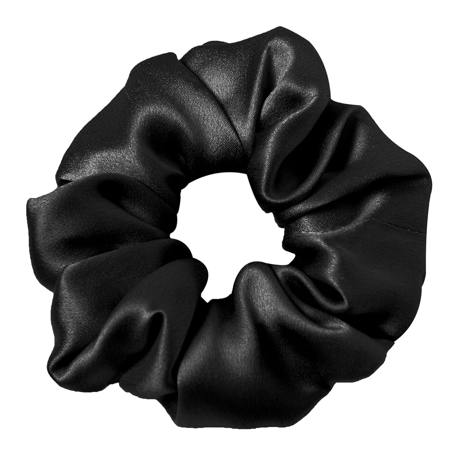 LILYSILK Silk Hair Scrunchies for Frizz&Breakage Prevention, 100% Mulberry Silk Hair Ties No Damage, Elastic Silk ponytail Holders, 1Pc, Black