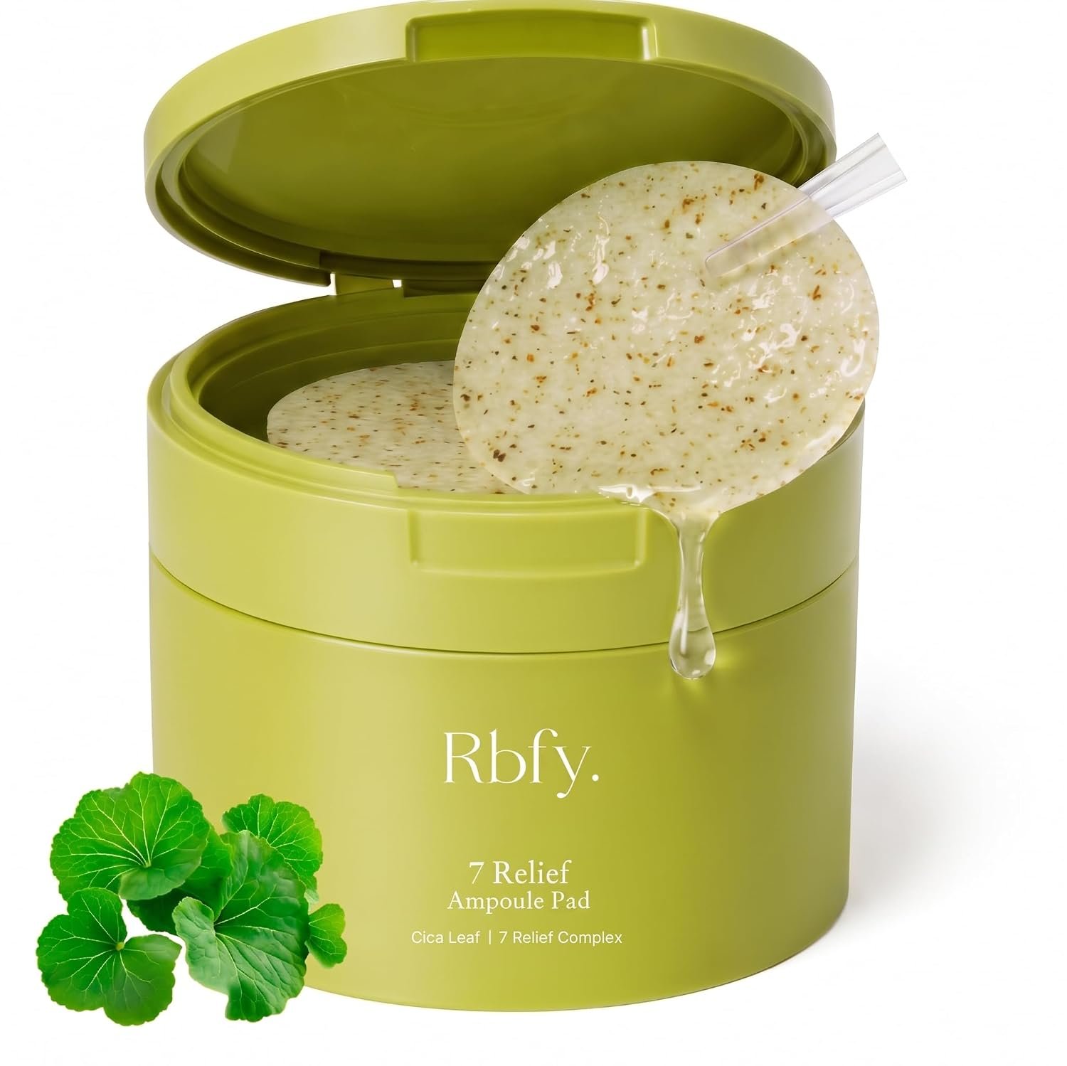 Rbfy. 7 Relief Ampoule Toner Pad (60 Pads) with Centella Asiatica | Quick Soothing, Cooling & Hydration, Gentle Care for Dry, Sensitive Skin & After-Sun Use, Korean Skincare, Baby Safe
