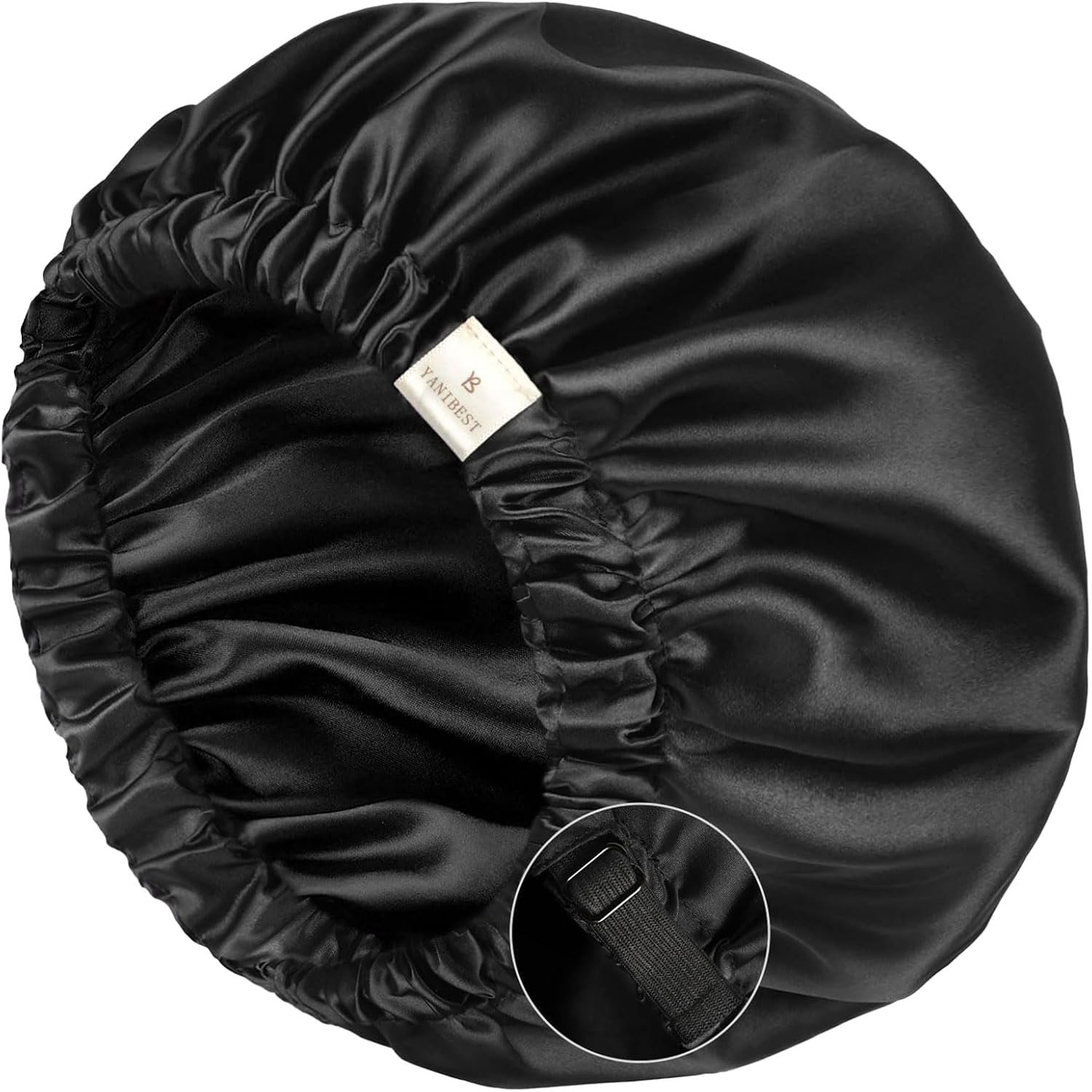 YANIBEST Satin Bonnet for Sleeping Women Men, Adjustable Hair Bonnet | Double Layer Silk Feeling Bonnet for Natural Curly Hair Braids – Reduce Frizz, Secure Fit, Adjustable