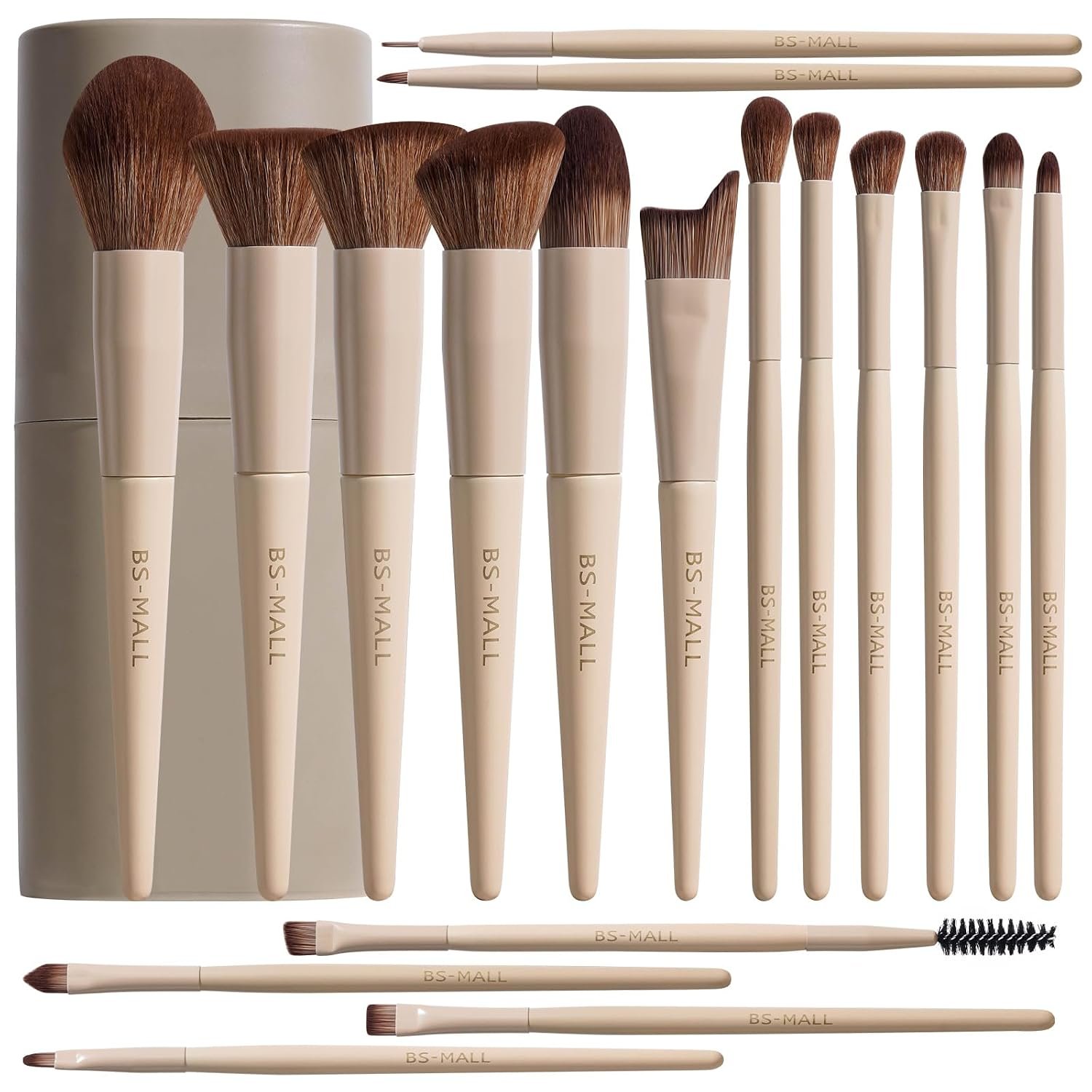 Professional Makeup Brush Set with Travel Case 18 Pcs for Makeup Artists | Foundation Concealer Powder, Blush & Eyeshadow for Beginners Beauty Enthusiasts