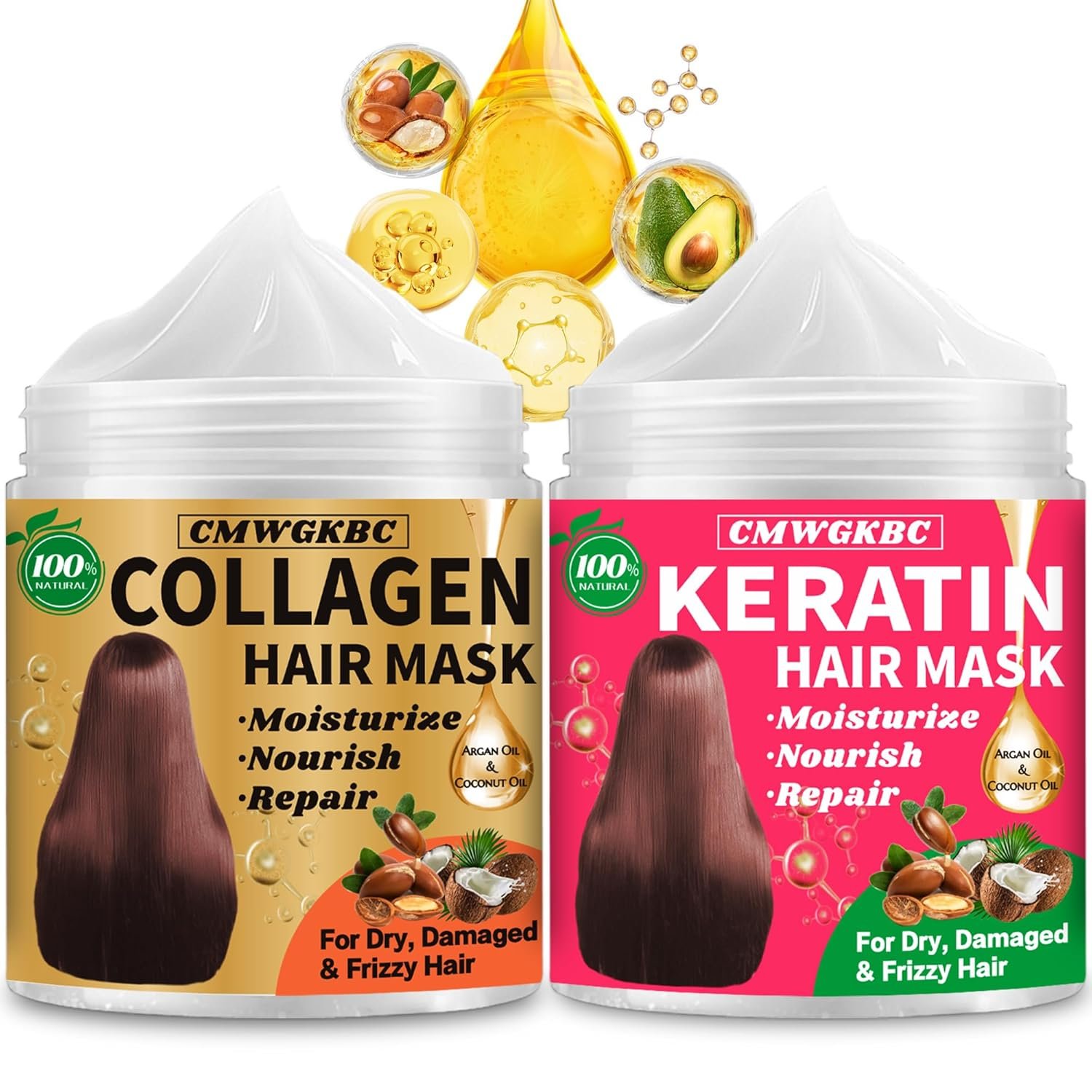 Deep Conditioning Hair Mask,Keratin Hair Treatment & Collagen Hair Mask | Keratin Hair Mask for Damaged Hair,Curly Hair Products,Deep Conditioner for Dry Hair,Natural Hydrating Hair Conditioner Women