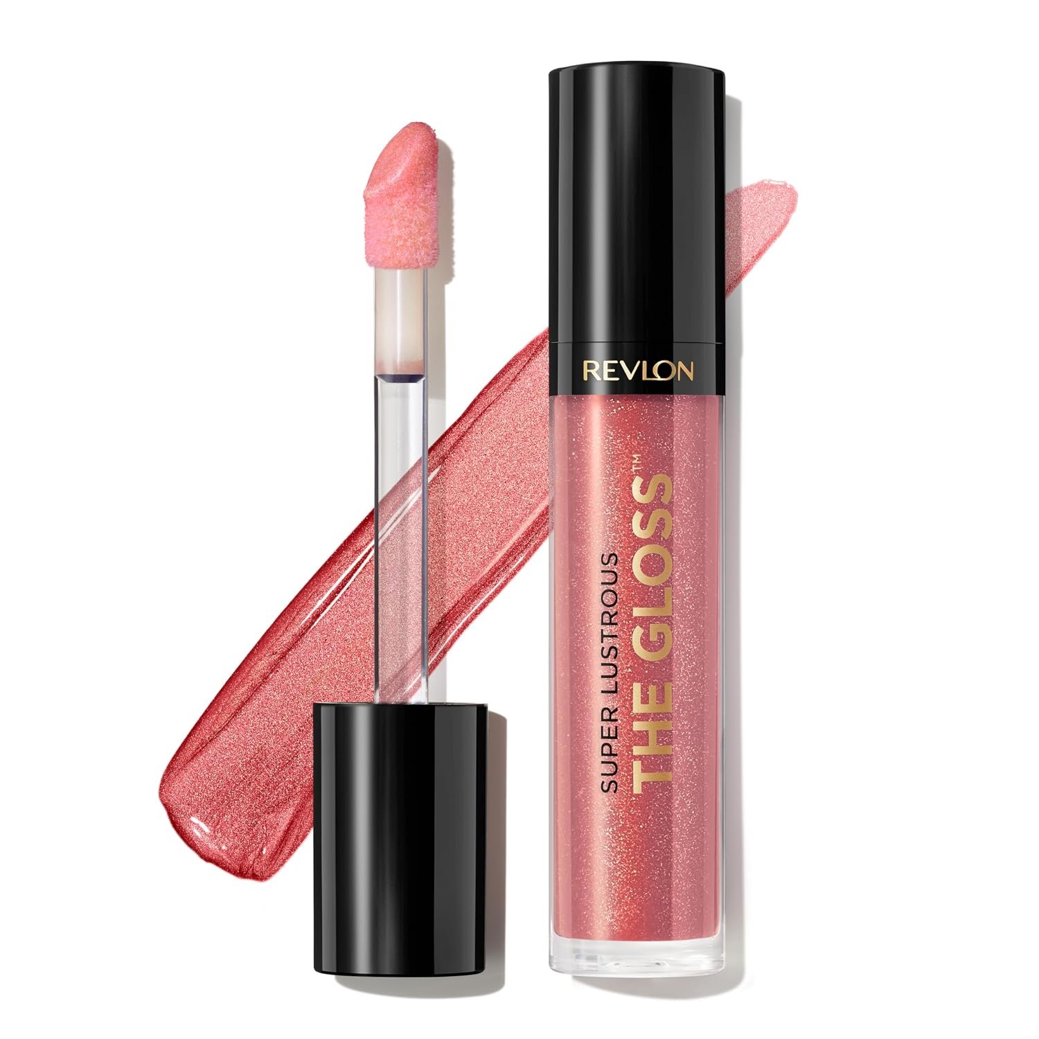 Revlon Super Lustrous The Gloss, 246 Blissed Out, 0.13 oz | Non-sticky lip gloss with glossy-shine finish. Lightweight formula deposits shiny color & moisture for plumper-looking lips.