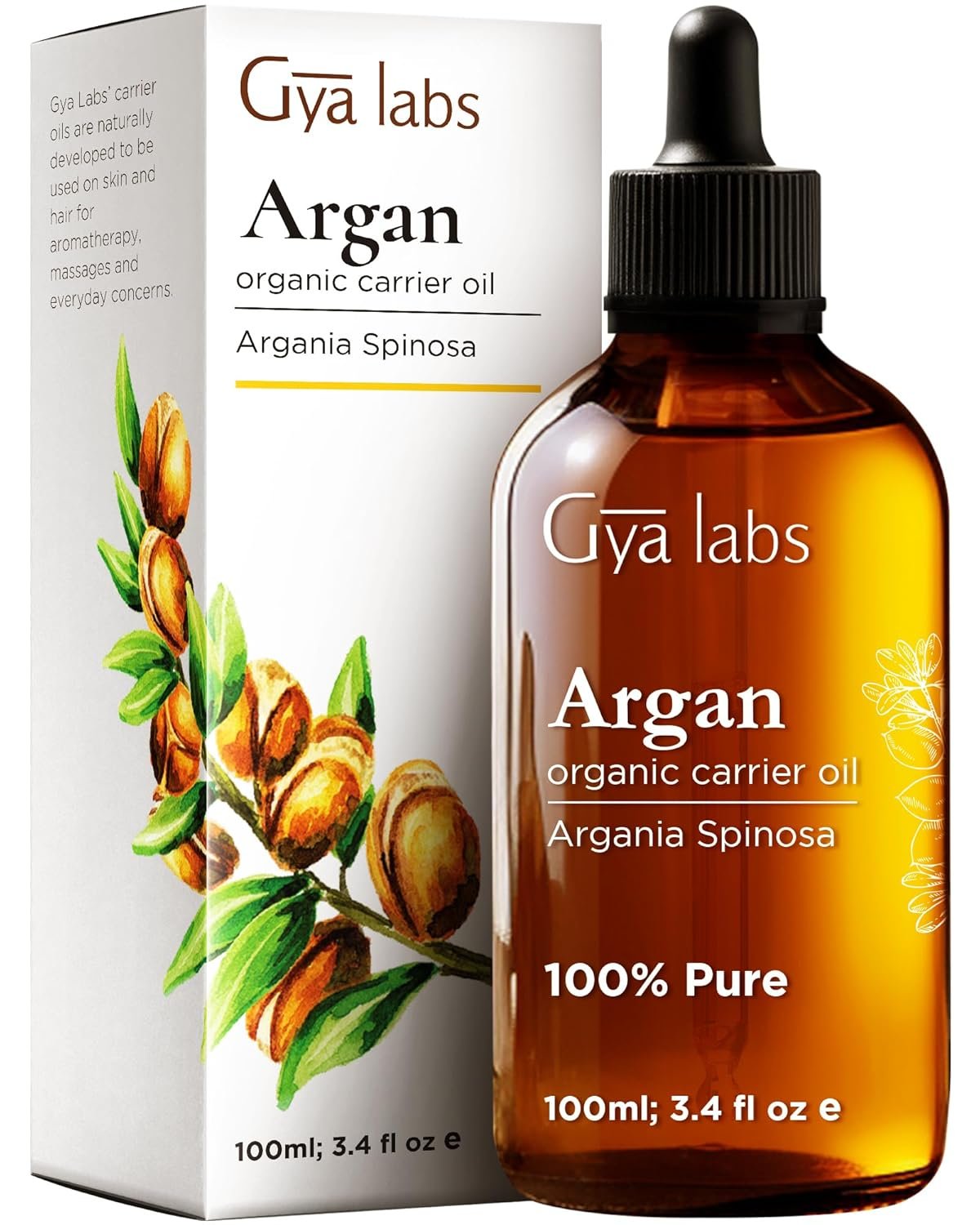 Gya Labs Argan Hair Revival Oil – 3.4 Fl Oz – Non-Greasy Formula for Thickening & Strengthening – Repairs Damaged Hair, Split Ends & Dry Scalp
