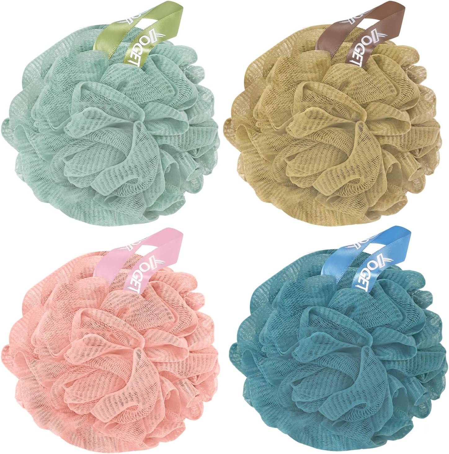 Yoget 4 Pack Shower Loofah Sponge, 60G Bath Sponge,Exfoliate Soothe Skin