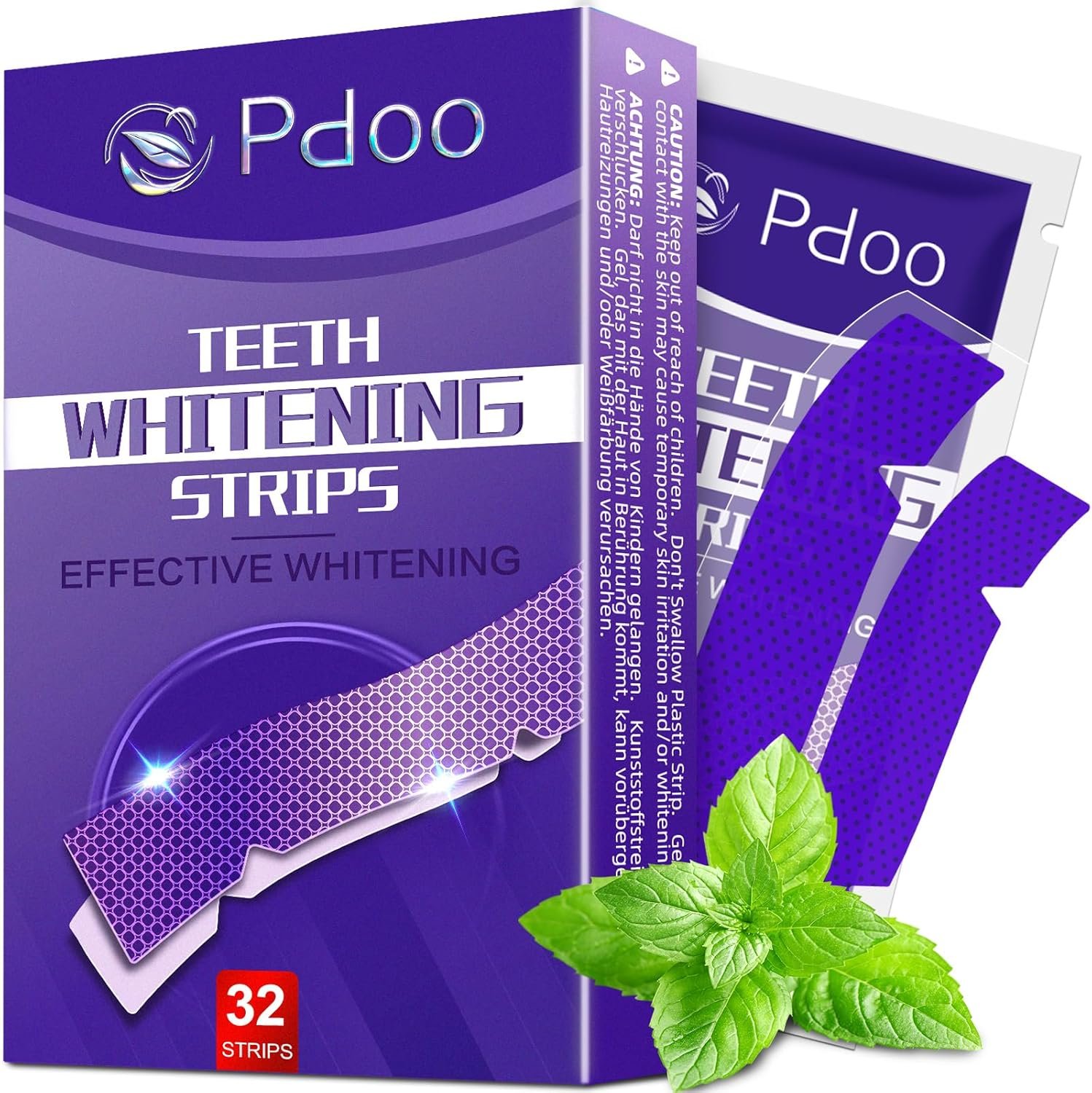 Purple Teeth Whitening Strips – 32 Teeth Whitener Strips (16 Uses) | Purple Color-Correcting Gel Technology | Teeth Whitening Kit for Sensitive Teeth | Enamel Safe, Peroxide-Free for a Brighter Smile