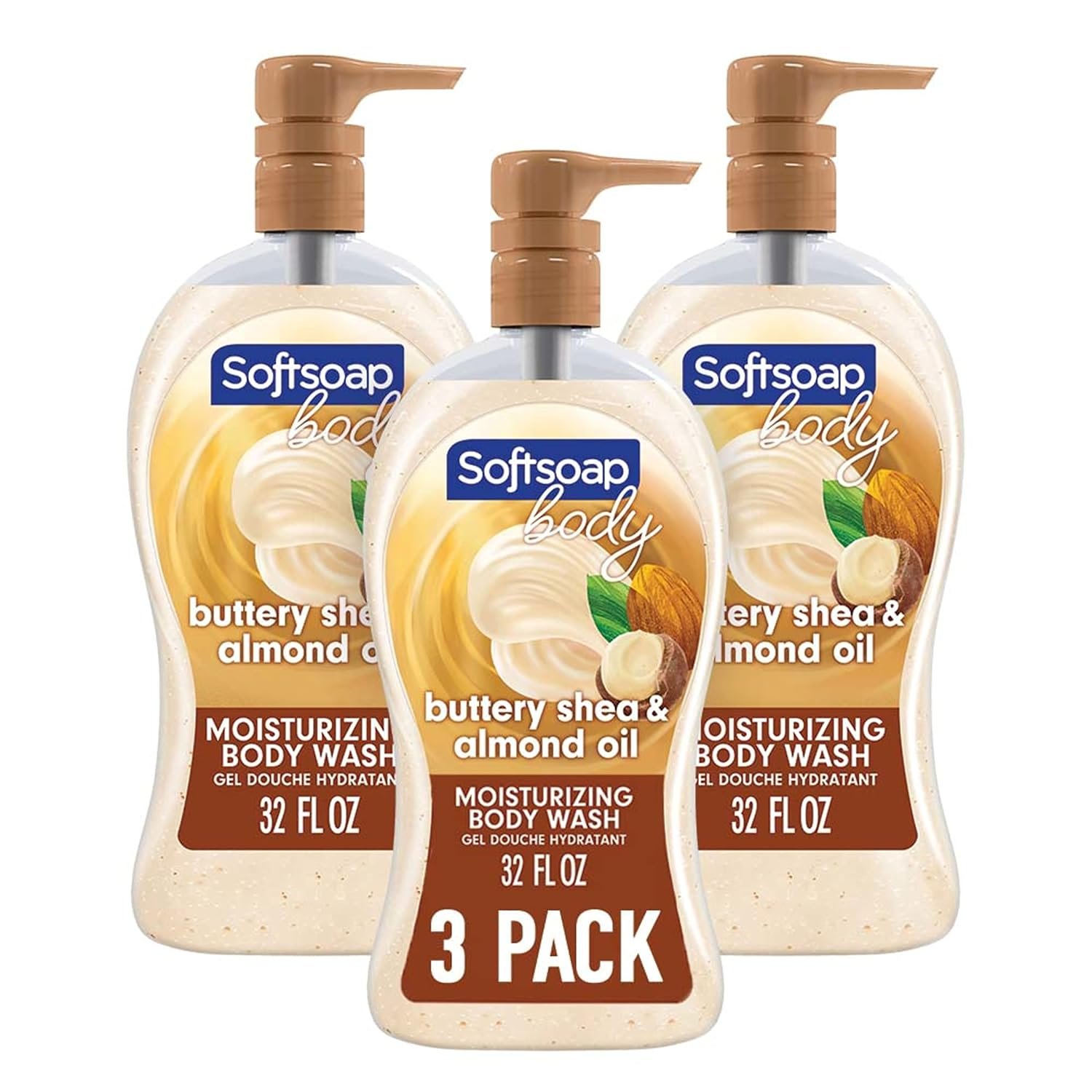 Softsoap Moisturizing Body Wash Pump, Shea and Almond Oil – 32 Fluid Ounce Pump