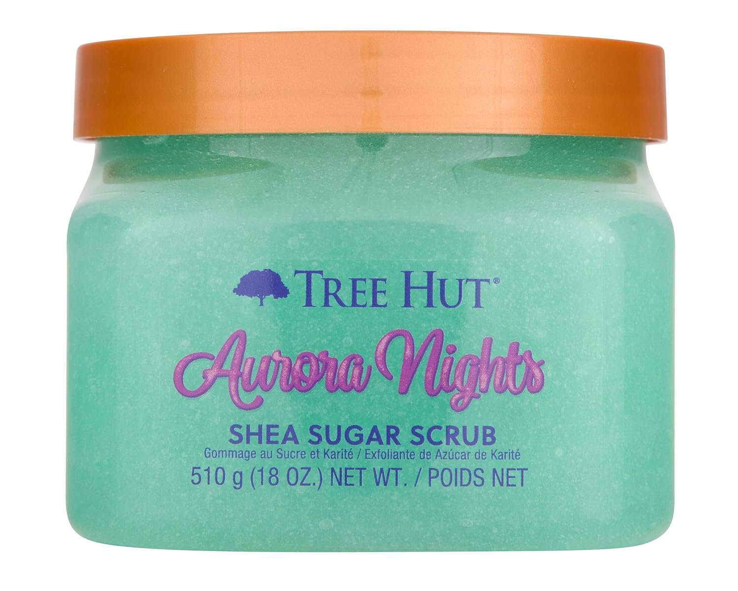 Tree Hut Aurora Nights Body Scrub, Exfoliating Sugar Scrub, Vegan, 18 Oz | Exfoliating & Nourishing with Shea Butter & Essential Oils, Body Exfoliator for All Skin Types, Self Care Gifts for Women