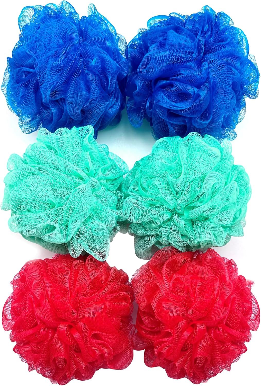 Amazon Basics Exfoliating Bath and Shower Loofah, Multicolor, Pack of 6