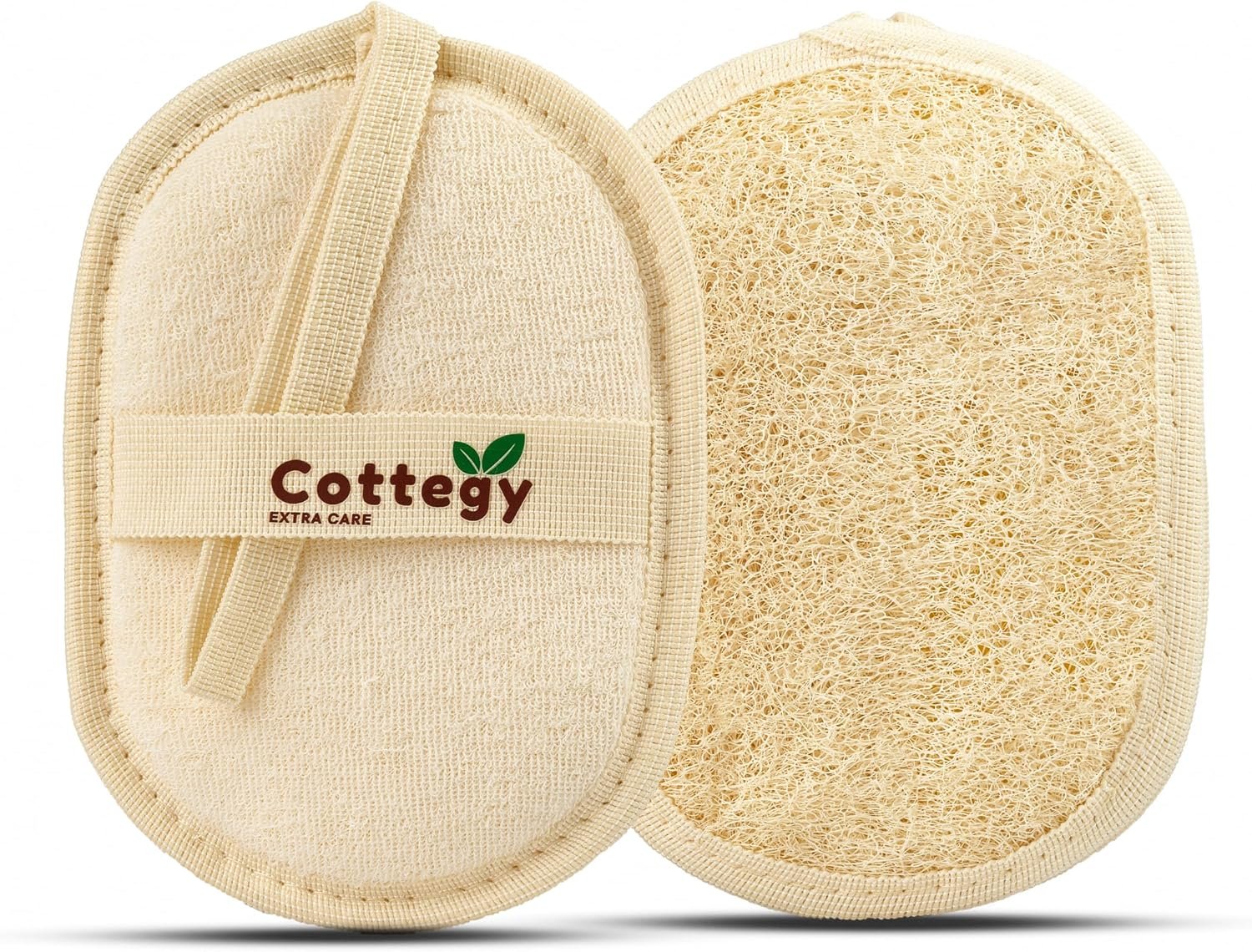 Egyptian Loofah Exfoliating Scrubber – Natural Loofah Exfoliating Body Scrubber – 1 Count (Pack of 2) | Eco-Friendly Bath & Shower Sponge for Face & Body | 100% Natural, Ideal for Men & Women