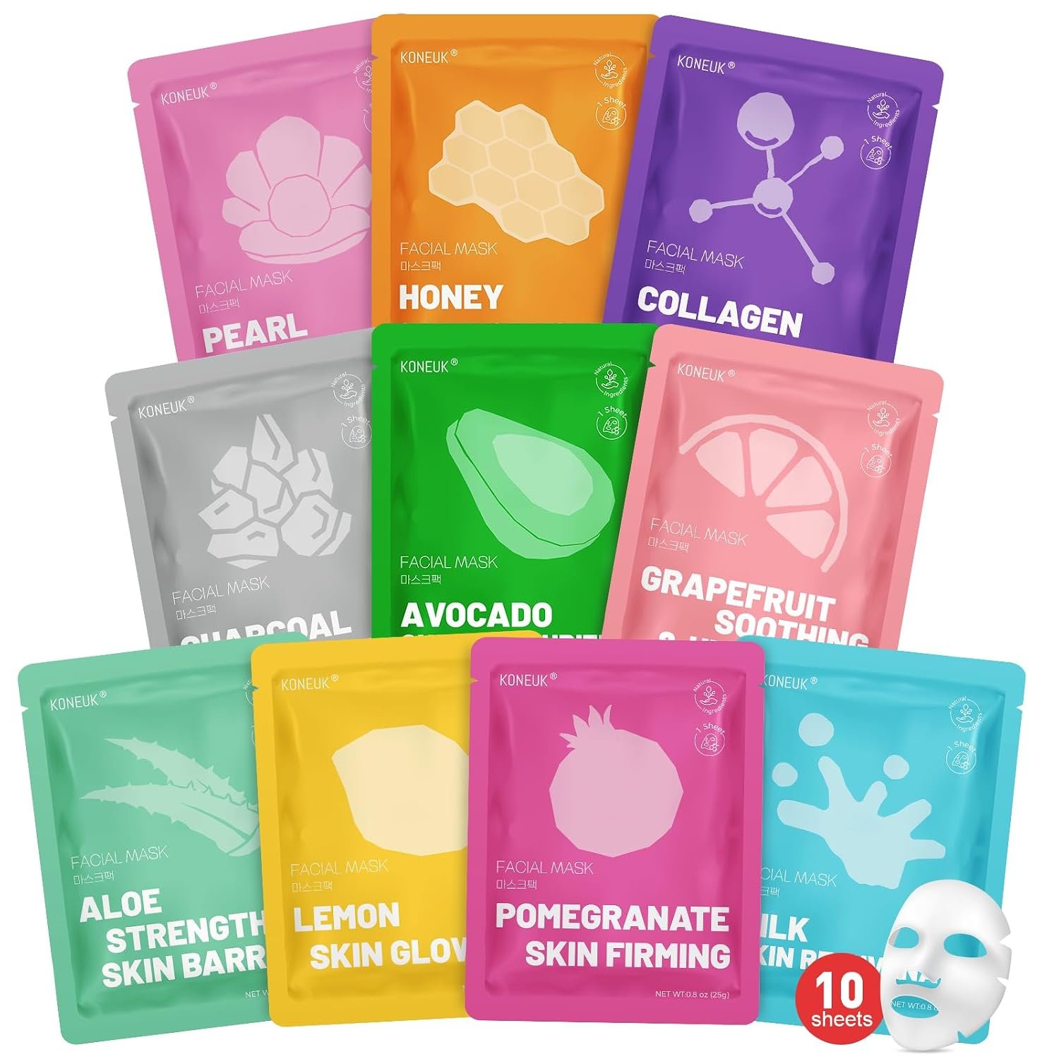 10 Pack Hydrating Face Masks Skincare for Women, Facial Mask for Skin Care